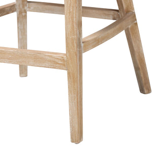 Bali & Pari Calloway Mahogany Rattan Wingback Counter Stool Handcrafted Coastal
