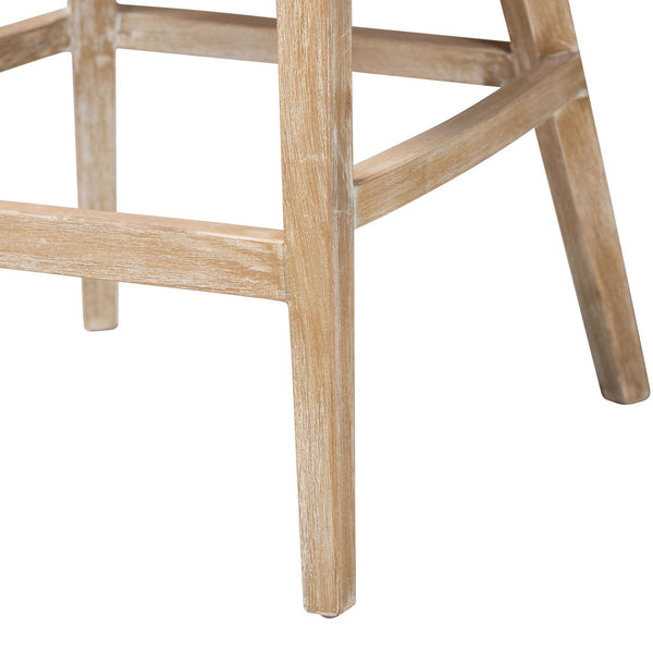 Bali & Pari Calloway Mahogany Rattan Wingback Counter Stool Handcrafted Coastal