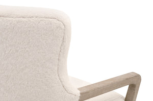 Essentials For Living Calvin Club Chair - Stylish Faux Fur Accent With Curved Wingback & Removable Cushion For Easy Care Varley Cream,Natural Gray Oak Solid Oak Wood,Plywood 6645.Vcrm/Ng