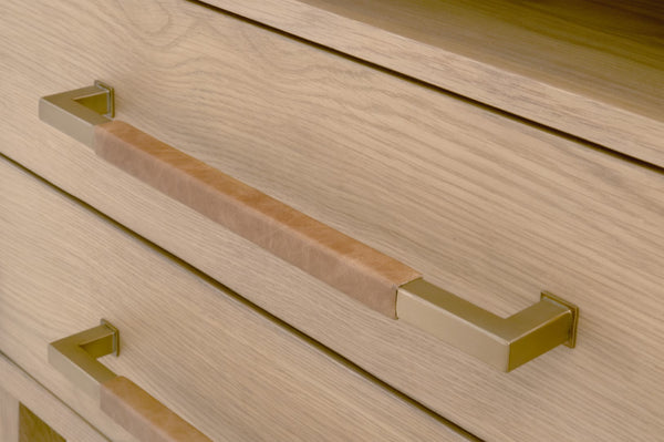 Essentials For Living Cambria 2-drawer Nightstand With Usb Ports - Elegant Oak & Marble Design For Modern Bedrooms Natural Oak,Bianco Marble,Aged Brass Solid Oak Wiid,Oak Veneer,Solid Marble,Mdf,Stainless Steel 5250.Nat-oak/Bia