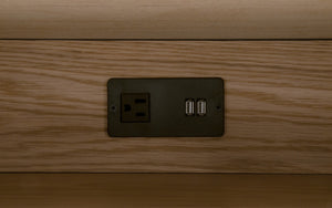 Essentials For Living Cambria 2-drawer Nightstand With Usb Ports - Elegant Oak & Marble Design For Modern Bedrooms Natural Oak,Bianco Marble,Aged Brass Solid Oak Wiid,Oak Veneer,Solid Marble,Mdf,Stainless Steel 5250.Nat-oak/Bia