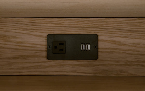 Essentials For Living Cambria 2-drawer Nightstand With Usb Ports - Elegant Oak & Marble Design For Modern Bedrooms Natural Oak,Bianco Marble,Aged Brass Solid Oak Wiid,Oak Veneer,Solid Marble,Mdf,Stainless Steel 5250.Nat-oak/Bia