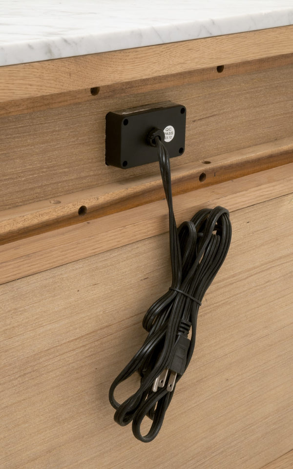 Essentials For Living Cambria 2-drawer Nightstand With Usb Ports - Elegant Oak & Marble Design For Modern Bedrooms Natural Oak,Bianco Marble,Aged Brass Solid Oak Wiid,Oak Veneer,Solid Marble,Mdf,Stainless Steel 5250.Nat-oak/Bia