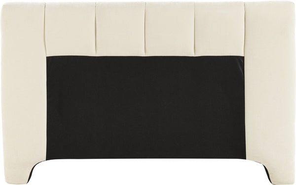 Meridian Furniture Camila Queen Platform Bed Channel Tufted Chenille Upholstered Frame Modern Bedroom Anchor Beige CamilaBeige-Q