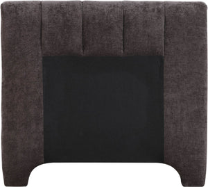 Meridian Furniture Camila Channel Tufted Twin Bed Soft Chenille Upholstered Frame for Modern Bedrooms Brown CamilaBrown-T