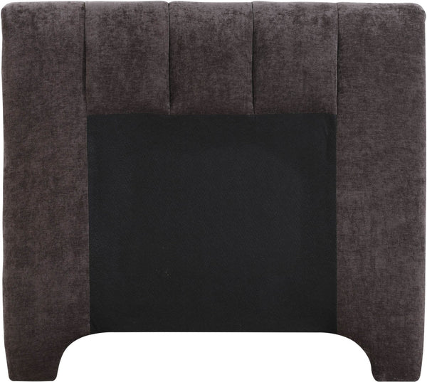 Meridian Furniture Camila Channel Tufted Twin Bed Soft Chenille Upholstered Frame for Modern Bedrooms Brown CamilaBrown-T