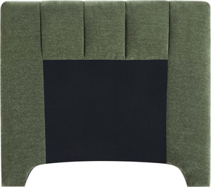 Meridian Furniture Camila Channel Tufted Twin Bed Soft Chenille Upholstered Frame for Modern Bedrooms Green CamilaGreen-T