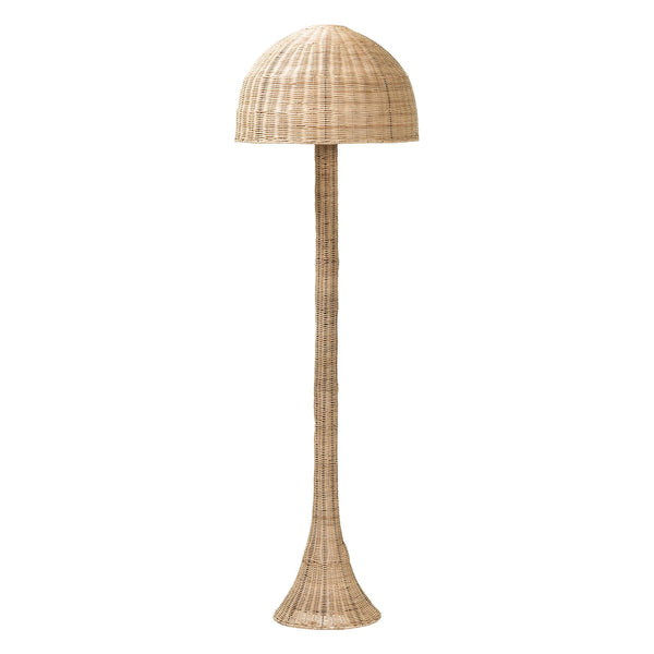 Bali & Pari Camille Handcrafted Rattan Floor Lamp Boho Coastal Woven Shade Accent