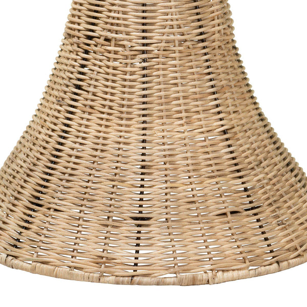 Bali & Pari Camille Handcrafted Rattan Floor Lamp Boho Coastal Woven Shade Accent
