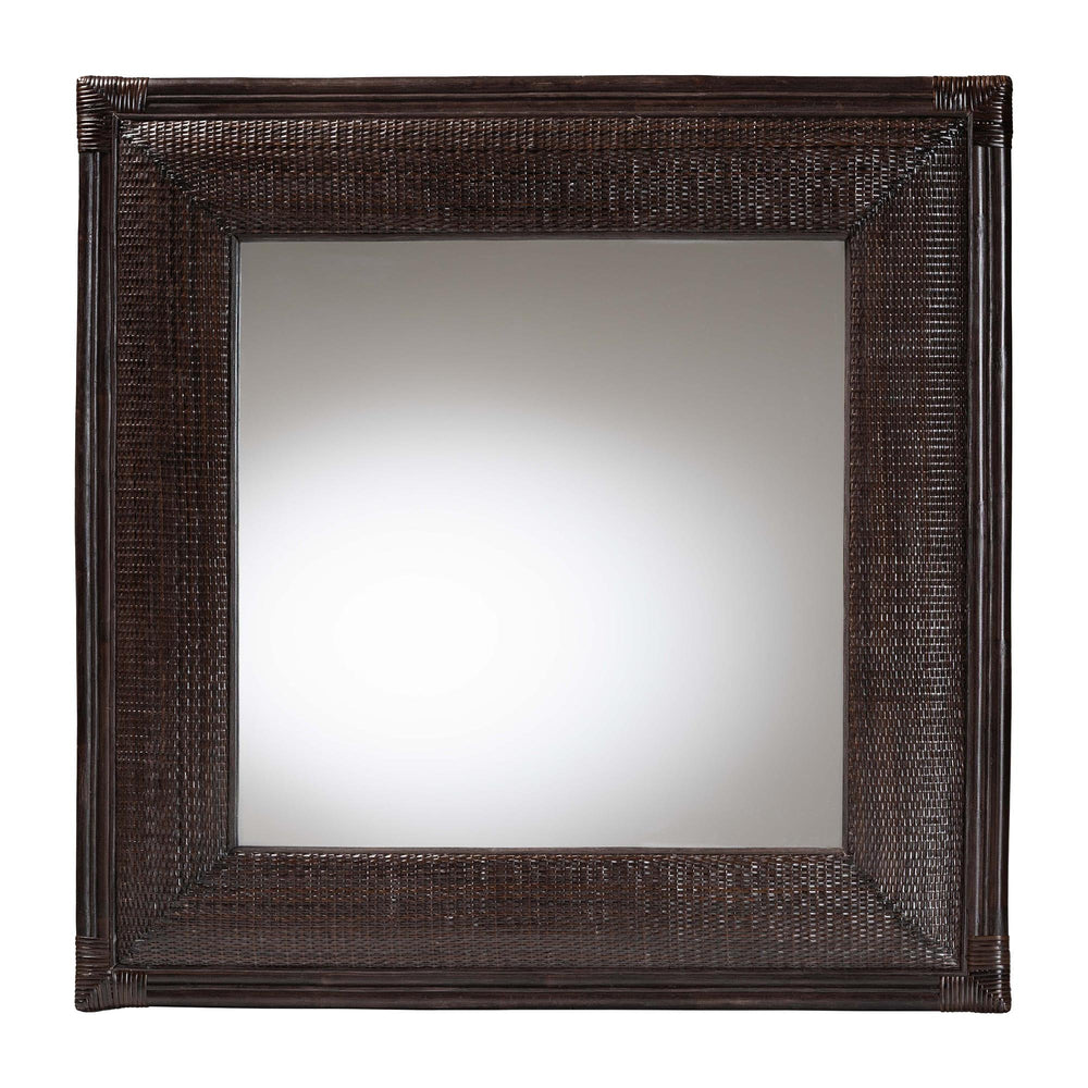 Baxton Studio Bali & Pari Candela Square Rattan Wall Mirror Handwoven Boho Accent for Living Room Candela-Rattan/Coffee Bean-Mirror