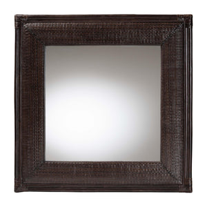 Baxton Studio Bali & Pari Candela Square Rattan Wall Mirror Handwoven Boho Accent for Living Room Candela-Rattan/Coffee Bean-Mirror