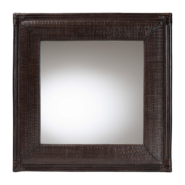 Baxton Studio Bali & Pari Candela Square Rattan Wall Mirror Handwoven Boho Accent for Living Room Candela-Rattan/Coffee Bean-Mirror