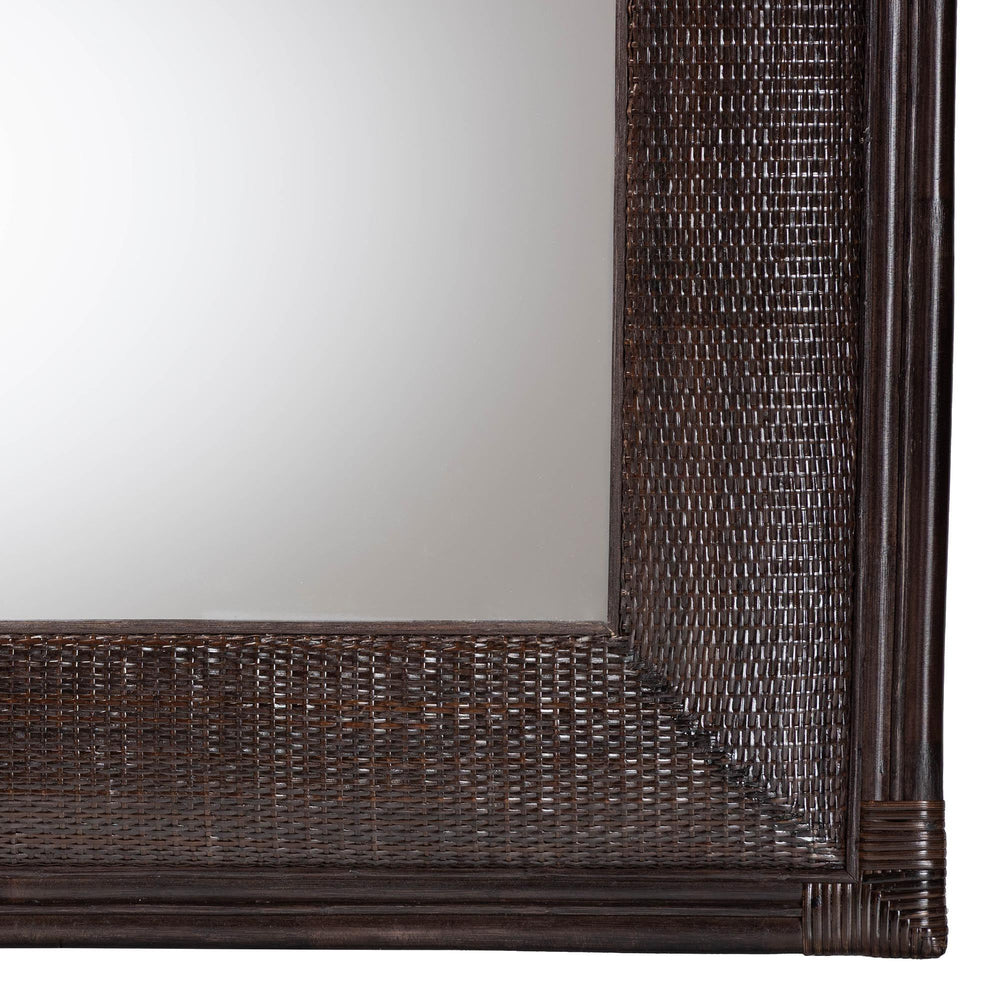 Baxton Studio Bali & Pari Candela Square Rattan Wall Mirror Handwoven Boho Accent for Living Room Candela-Rattan/Coffee Bean-Mirror