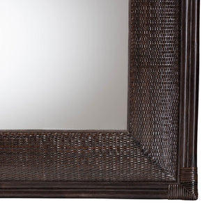 Bali & Pari Candela Square Rattan Wall Mirror Handwoven Boho Accent for Living Room