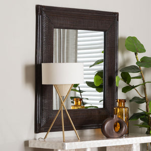 Bali & Pari Candela Square Rattan Wall Mirror Handwoven Boho Accent for Living Room