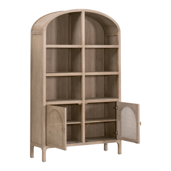 Cane Storage Bookcase Smoke Gray Oak, Smoke Gray Cane 8093.SGRY-OAK/CN Essentials for Living