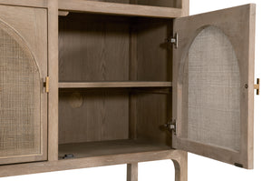Cane Storage Bookcase Smoke Gray Oak, Smoke Gray Cane 8093.SGRY-OAK/CN Essentials for Living