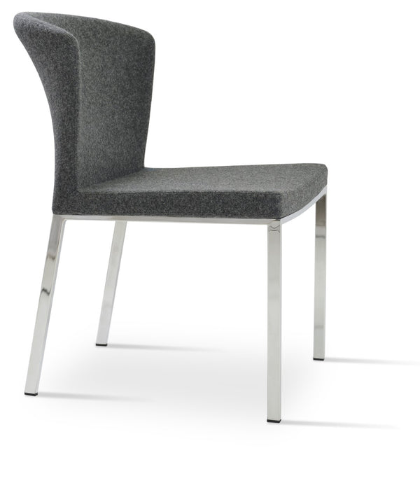 Soho Concept Capri Metal Dining Chair In White Boucle - Durable Camira Fabric, Chrome Finish, 10-year Guarantee Chrome,Dark Grey  Soho-concept-dining-chair-01676