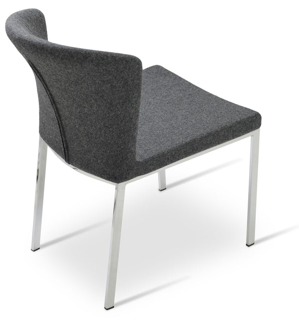 Soho Concept Capri Metal Dining Chair In White Boucle - Durable Camira Fabric, Chrome Finish, 10-year Guarantee Chrome,Grey  Soho-concept-dining-chair-01677
