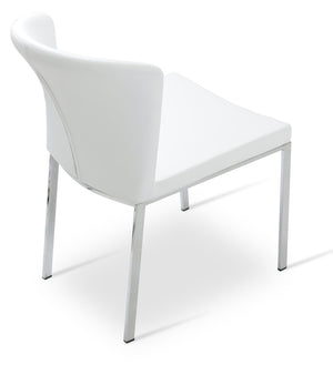 Soho Concept Capri Metal Dining Chair In White Boucle - Durable Camira Fabric, Chrome Finish, 10-year Guarantee Chrome,White  Soho-concept-dining-chair-01678