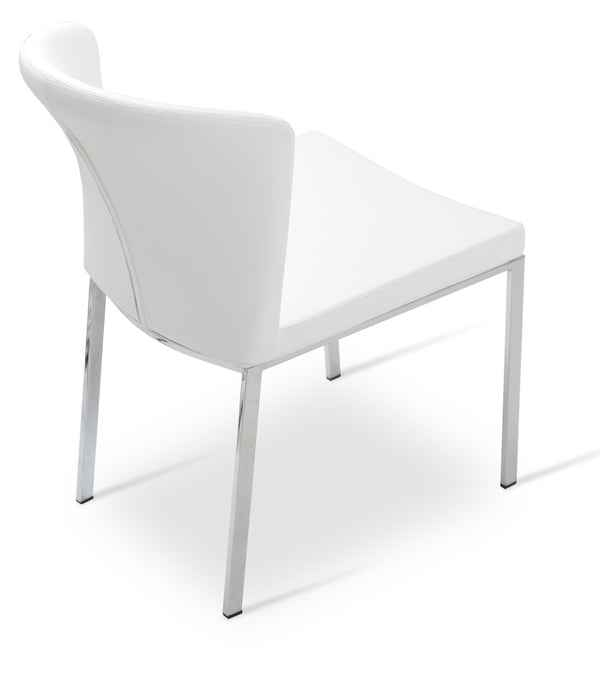 Soho Concept Capri Metal Dining Chair In White Boucle - Durable Camira Fabric, Chrome Finish, 10-year Guarantee Chrome,White  Soho-concept-dining-chair-01678