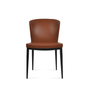 Soho Concept Capri Mw Dining Chair - Stylish White Boucle Fabric With Walnut & Turquoise, 10-year Guarantee! Black  Soho-concept-dining-chair-01726