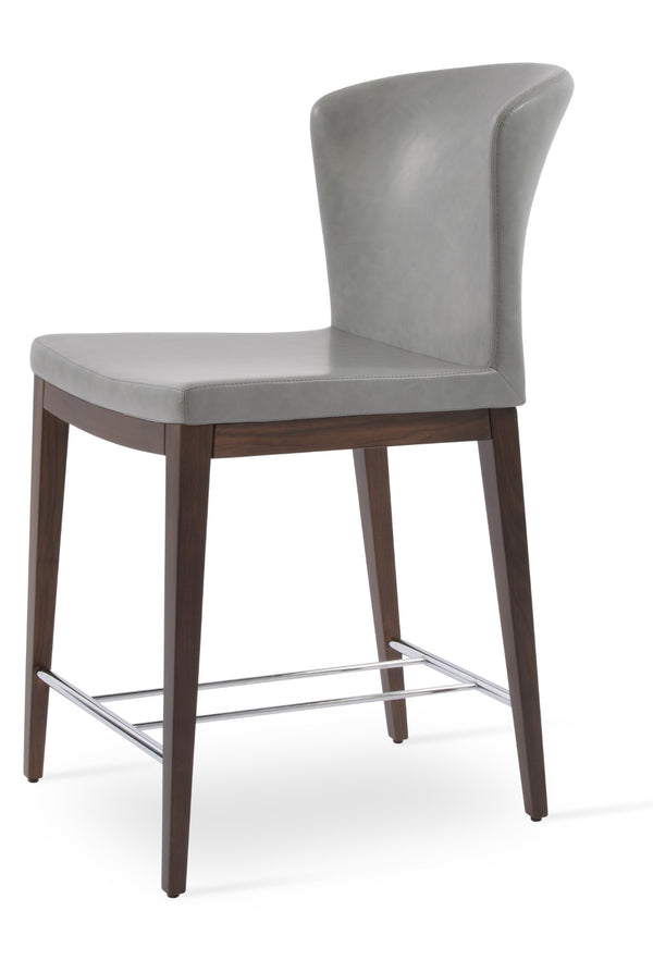 Soho Concept Capri Wood Barstools & Counterstools - Solid Beech, Stylish Camira Fabric, 10-year Guarantee & More! Light Grey,Walnut  Soho-concept-dining-chair-10717