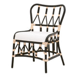 Essentials for Living Caprice Dining Chair, Set of 2 3636DC.BLKNAT/BLCH Black Rattan, Blanche, Natural Binding