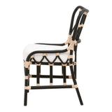 Essentials for Living Caprice Dining Chair, Set of 2 3636DC.BLKNAT/BLCH Black Rattan, Blanche, Natural Binding