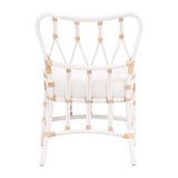 Essentials for Living Caprice Dining Chair, Set of 2 3636DC.SWHTNAT/BLCH Snow White Rattan, Blanche, Natural Binding