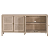 Essentials for Living Carina Media Sideboard Smoke Gray Oak, Smoke Gray Cane