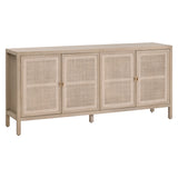 Essentials for Living Carina Media Sideboard Smoke Gray Oak, Smoke Gray Cane