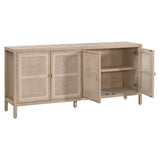 Essentials for Living Carina Media Sideboard Smoke Gray Oak, Smoke Gray Cane