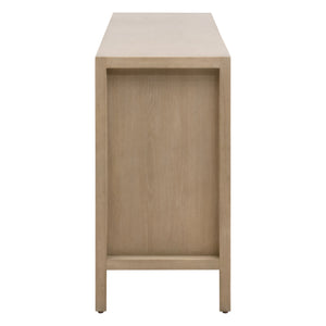 Essentials for Living Carina Media Sideboard Smoke Gray Oak, Smoke Gray Cane