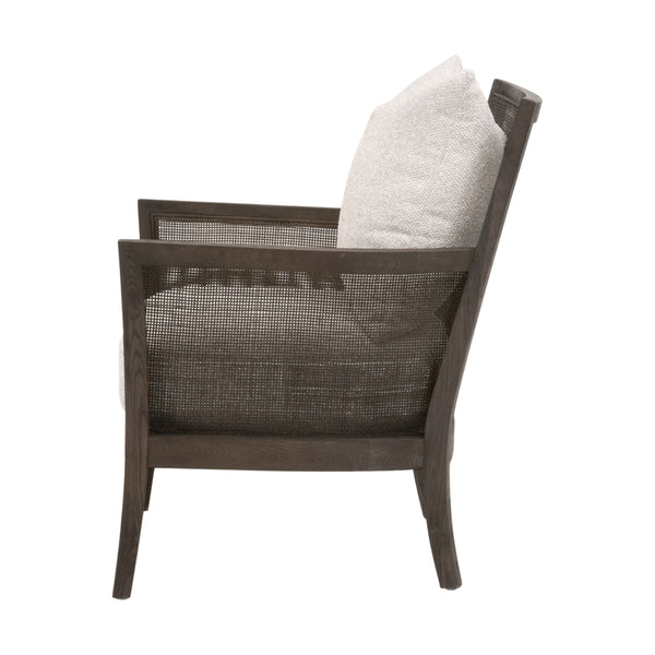 Essentials For Living Caris Club Chair - Timeless Modern Design With Comfort, Rattan Accents, And Easy-care Upholstery Livesmart Gellar,Linen,Matte Brown Oak & Cane Rattan,Solid Oak Wood,Plywood 6646.Lglin/Mbo