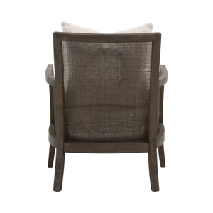 Essentials For Living Caris Club Chair - Timeless Modern Design With Comfort, Rattan Accents, And Easy-care Upholstery Livesmart Gellar,Linen,Matte Brown Oak & Cane Rattan,Solid Oak Wood,Plywood 6646.Lglin/Mbo