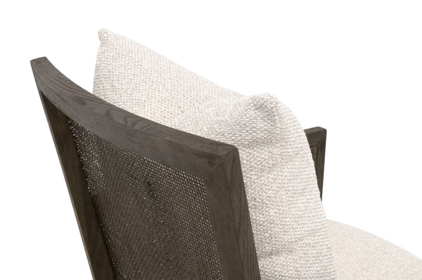 Essentials For Living Caris Club Chair - Timeless Modern Design With Comfort, Rattan Accents, And Easy-care Upholstery Livesmart Gellar,Linen,Matte Brown Oak & Cane Rattan,Solid Oak Wood,Plywood 6646.Lglin/Mbo