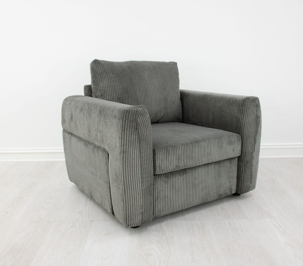 Zeugma Carla Armchair: Luxurious Soft Striped Grey Velvet Seating With Channel Tufting And Metal Base   Nc1608 Carla Ash