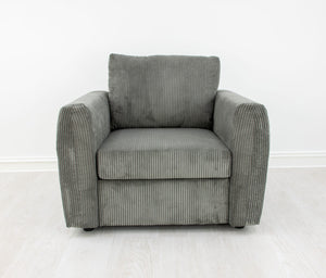 Zeugma Carla Armchair: Luxurious Soft Striped Grey Velvet Seating With Channel Tufting And Metal Base   Nc1608 Carla Ash