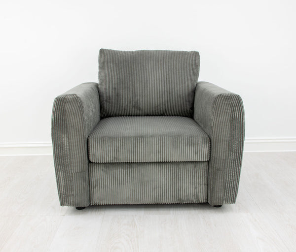 Zeugma Carla Armchair: Luxurious Soft Striped Grey Velvet Seating With Channel Tufting And Metal Base   Nc1608 Carla Ash