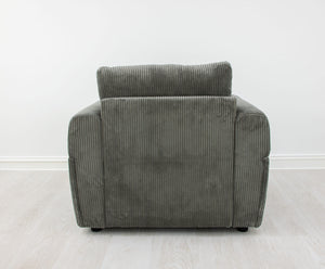 Zeugma Carla Armchair: Luxurious Soft Striped Grey Velvet Seating With Channel Tufting And Metal Base   Nc1608 Carla Ash