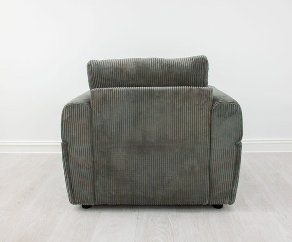 Zeugma Carla Armchair: Luxurious Soft Striped Grey Velvet Seating With Channel Tufting And Metal Base   Nc1608 Carla Ash