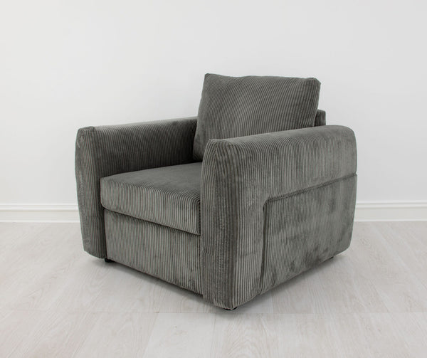 Zeugma Carla Armchair: Luxurious Soft Striped Grey Velvet Seating With Channel Tufting And Metal Base   Nc1608 Carla Ash