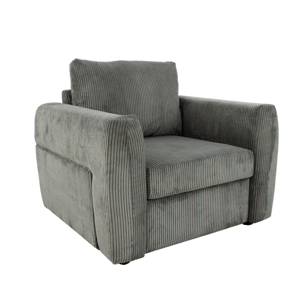 Zeugma Carla Armchair: Luxurious Soft Striped Grey Velvet Seating With Channel Tufting And Metal Base   Nc1608 Carla Ash