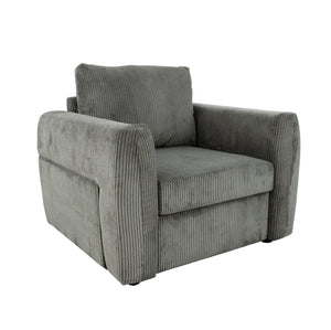 Zeugma Carla Armchair: Luxurious Soft Striped Grey Velvet Seating With Channel Tufting And Metal Base   Nc1608 Carla Ash