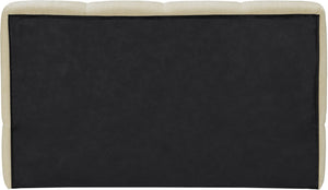 Meridian Furniture Carlin Channel Tufted Twin Bed Chenille Upholstered Frame for Modern Contemporary Bedrooms Beige CarlinBeige-T