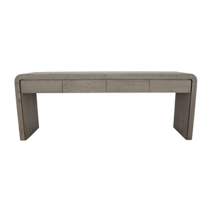 Zeugma Carmel Large Console Table - Modern Dark Grey Solid Wood With 4 Spacious Drawers For Stylish Storage Modern Dark Grey Finish Solid Wood Carmel Console Table