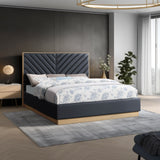 Casa Black Vegan Leather King Bed CasaBlack-K Meridian Furniture