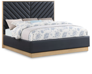 Casa Black Vegan Leather Queen Bed CasaBlack-Q Meridian Furniture