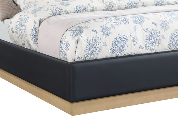 Casa Black Vegan Leather Queen Bed CasaBlack-Q Meridian Furniture